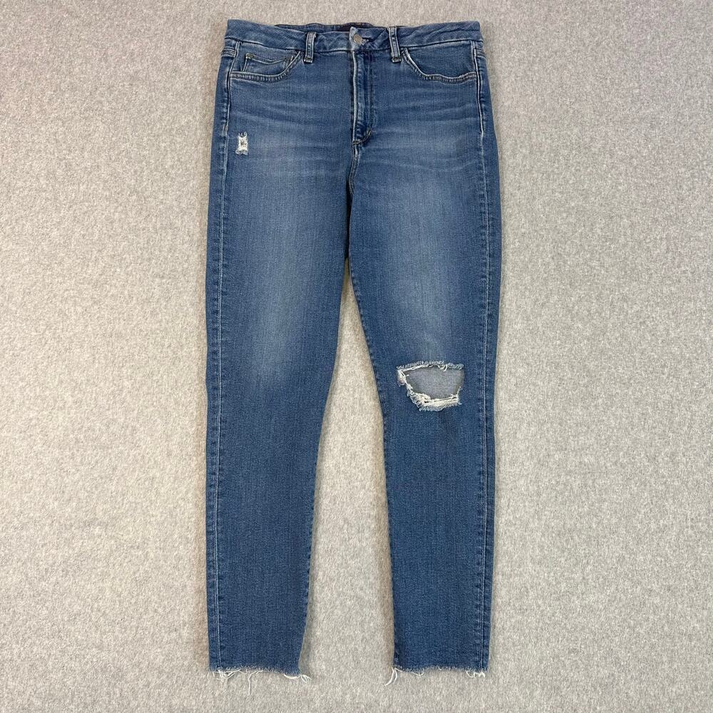 Joe's Jeans HI (rise) Honey Curvy Skinny Ankle WMNS 31 Distressed Raw Hem Denim